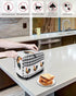 Toaster Dust Cover with Pockets, Rooster Summer Farm Style Black White Buffalo Plaid Soft Washable 2 Slice Toaster Cover, Dust-proof Cover for Sma...
