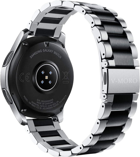 V-MORO Strap Compatible with Galaxy Watch 46mm(2019) Bands/Gear S3/Gear S3 Classic/Galaxy Watch 3 45mm Band Men Solid Stainless Steel Replacement ...