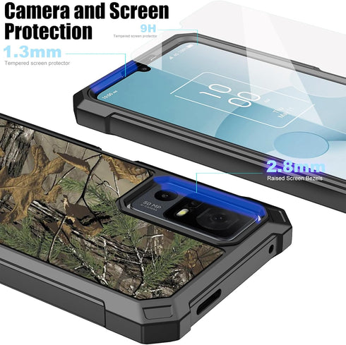 Ailiber for TCL 505 Phone Case, Jitterbug Smart 4/TCL 40 T/TCL 40XL Case with Screen Protector, Dual Layer Protection, Shockproof Corner TPU Bumpe...