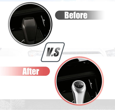 X AUTOHAUX 6 Speed Manual Gear Stick Shift Knob Transmission for BMW X1 E84 for BMW X3 E83 ABS Faux Leather Black Matte Silver Tone...