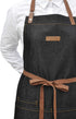 Denim Kitchen Apron with Pockets, Mens Womens Professional Chef Bib Apron for Cooking Grill BBQ Server...
