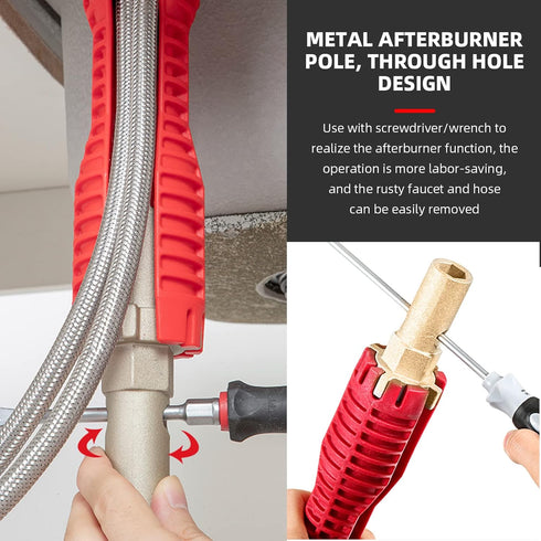 Eagles Double Head Sink Basin Wrench, 8 in 1 Faucet and Sink Installer, Multifunctional Pipe Plumbing Tool for Toilet Bowl/Sink/Bathroom/Kitchen P...