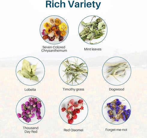 Sukh 150G Hamster Bedding - Hamster Flowers & Herbs Hamster Bedding Odor Control Dwarf Hamster Bedding Gerbil Bedding Robo Hamster Bedding Katy Ha...