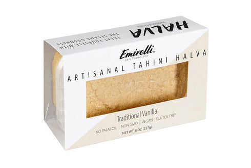 Emirelli Artisanal Halva Dessert – Authentic Middle Eastern Candy Turkish Sweets – Vegan Candy 55%-Tahini Halwa - Halvah Traditional International...