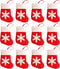 12Pcs Mini Christmas Stockings Snowflake Tableware Holders, Small Candy Pouch Bag Knife Spoon Fork Bag Christmas Socks Decoration for Xmas Decorat...