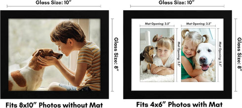 Americanflat 4x6 Double Picture Frame with Shatter-Resistant Glass - Fits Two 4x6 Photos or use as One 8x10 Picture Frame - Signature Collection -...
