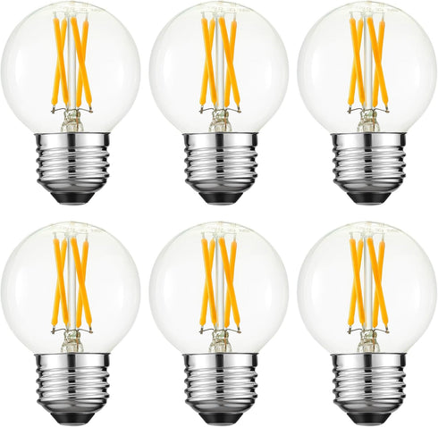 G16.5 light bulb LED,4W E26 LED bulb dimmable Equivalent E26 40 watt light bulb,Warm white 2700K,400lm,CRI85+,AC120V,Edison style,clear glass,flic...
