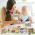 Wooden Peg Puzzles for Toddlers 1-3, Kids' Educational Preschool Peg Puzzle Toy, Set of 4 Toddler Puzzles - Farm, Dinosaur, Fruit and Marine Anima...
