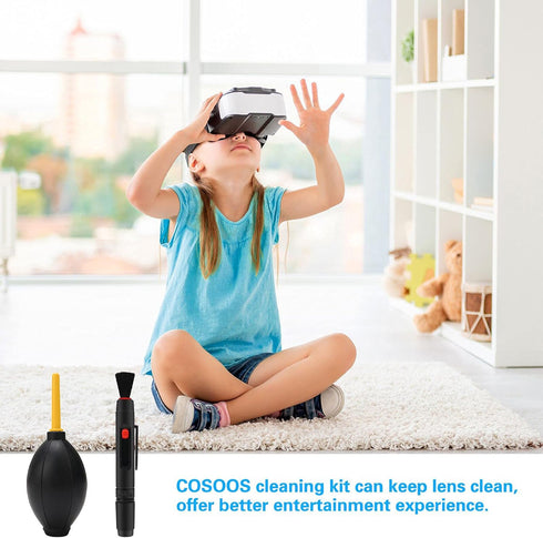 COSOOS 2 Grips Cleaning Brush Compatible with Vision Pro, Quest 3, 2, Quest, Rift S, HTC Vive, PS4 VR Headset, Cameras, Optical Lens, Phone, Elect...