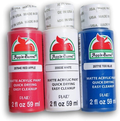 Apple Barrel Red, White, and Blue Patriotic Acrylic Paint Bundle (2 Ounces Each)...