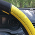 Leather Steering Wheel Cover, Breathable, Anti Slip & Odor Free, Black and Yellow...