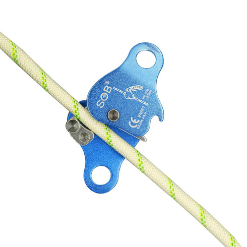 SOB Climbing Fall Protection Belay Device Ascender Protect Aluminum Magnesium Alloy Climbing Ascent Rope Grip Clamp for Mountaineering Rock Climbi...
