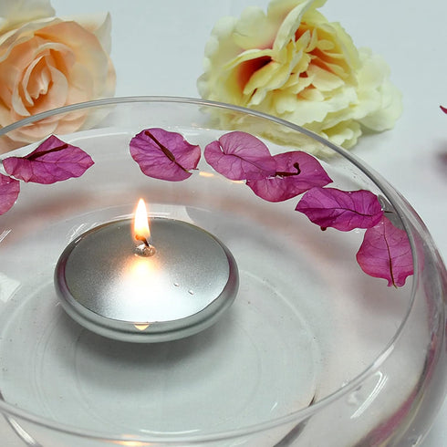 3 Inch Metallic Silver Floating Candles...