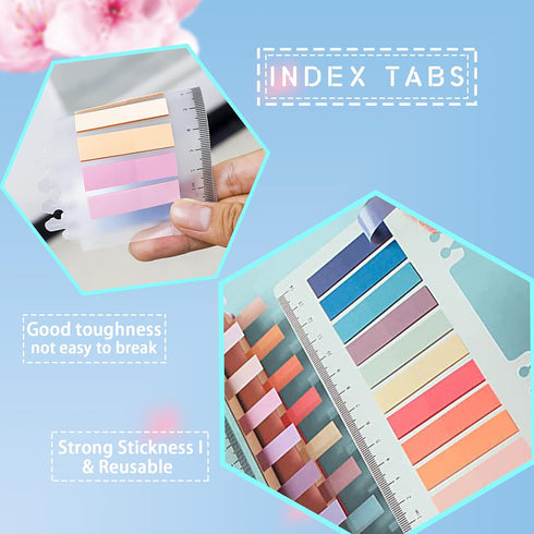 Sticky Tabs 800pcs Strip Index Tabs Page Markers Book Tabs Note Tabs Colorful Tabs Page Tabs Book Flags Writable Page Sticky Notes for Page Markin...