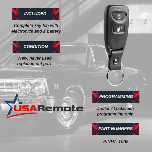 Key Fob Keyless Entry Remote fits 2007-2012 Hyundai Santa Fe (PINHA-T038)...