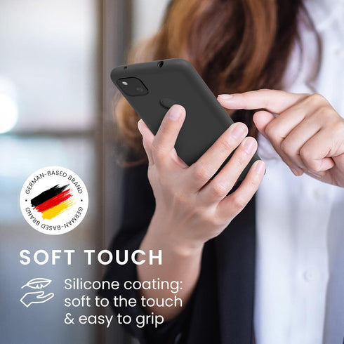 kwmobile Case Compatible with Google Pixel 4a Case - TPU Silicone Phone Cover with Soft Finish - Black Matte...