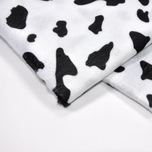 59" Wide Cow Print Velboa Short Fur Pile Upholstery Drapery Clothing Polyester Fabric by The Yard (Cow one Yard)...