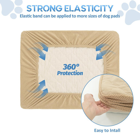 CHHKON Dog Bed Covers Replacement Washable Waterproof Pet Puppy Bed Cover for Dog(Beige,30x20x6 inch)...