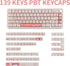 PBT Keycaps, 139 Keys Keycaps 75 Percent, Cute MOA Keycaps Cute Dye-Sublimation, Custom Keycaps Set for 61/64/68/84/87/100/104/108 Cherry MX Mecha...