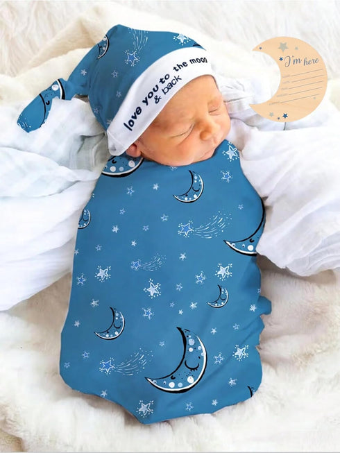 Baby Swaddle Blanket and Headband Set, Newborn Receiving Blanket Swaddle Wrap for Girls and Boys, Swaddling Blankets Neutral for Newborn? Soft and...