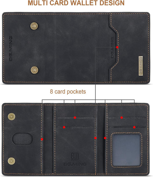 SZHAIYU 2 in 1 Detachable Back Cover Compatible with iPhone 13 Pro Max Wallet Case with Card Holder Leather Pocket Slim Phone Cases 6.7'' (Black)...