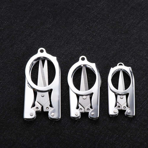 3pcs Folding Scissors,Portable Mini Travel Trip Scissors,Folding Scissors Office Travel Embroidery Pocket Stainless Steel Student Foldable Fishing...