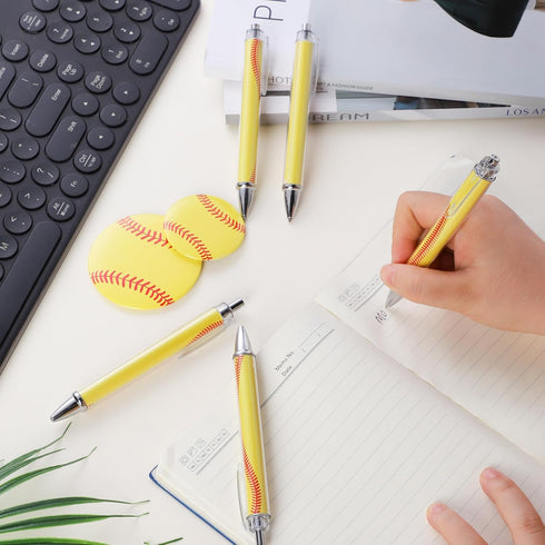 24Pcs Softball Ballpoint Pens Softball Gifts for Team,Black Ink Medium Point (1.0mm),Retractable Novelty Pen for Little Girl Softball Gifts School...