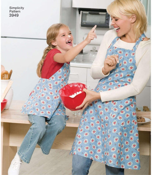 Simplicity Child and Adult Matching Apron Sewing Patterns, Sizes S-L...