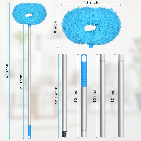 Eunice Ceiling Fan Duster with Extension Pole, Adjustable and Removable Fan Cleaner Blade for High Ceiling, Fan Cleaner for Window Door Furniture ...