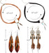 Native American Jewelry Set for Women Girls, 2 Pieces Faux Suede Choker Necklace Faux Leather Choker and 2 Pairs Bohemian Artificial Feather Earri...