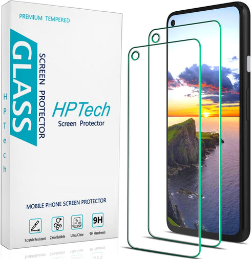 HPTech (2 Pack) Designed for Google Pixel 4a (5G) Tempered Glass Screen Protector, Anti Scratch, Bubble Free......