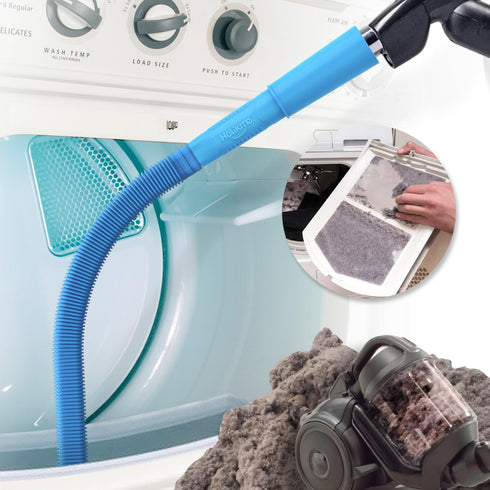 Holikme Dryer Vent Cleaner Kit Vacuum Hose Attachment Brush, Lint Remover, Dryer Vent Vacuum Hose, Blue