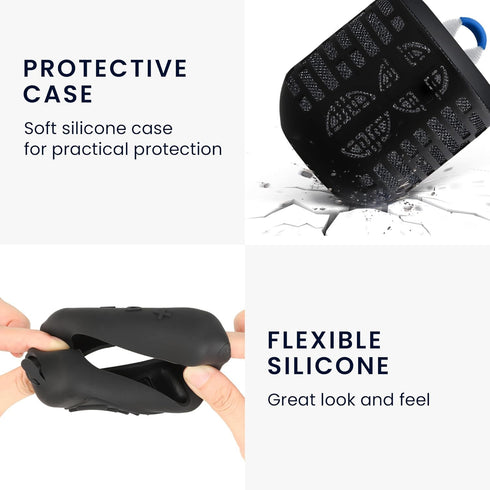kwmobile Silicone Case Compatible with UE Wonderboom 2 / Wonderboom 1 - Case Protective Mini Speaker Cover - Black...