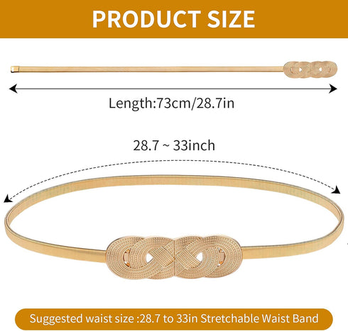 Giantree Women Skinny Belt, Metal Corset Belt Thin Waist Belt Stretch Waist Belt for Dress...