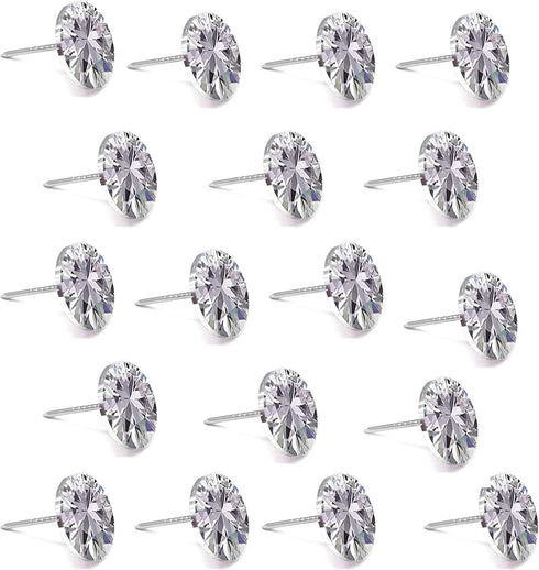 30Pcs 25mm Crystal Upholstery Buttons Big Size Crystal Upholstery Tacks Clear Crystal Head Nails Decorative Diamond Buttons for Sewing Sofa Bed He...