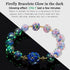 Firefly Glass Bracelets Firefly Beads Bracelet Glow in The Dark for Women - Murano Glass Jewelry Luminous Beaded Bracelet Healing Crystal Mermaid ...