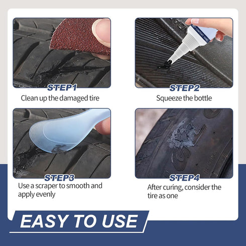 Black Tire Repair Glue, 50g Rubber Strong Adhesive, Rubber Glue, Instant Super Glue for Car, Motorcycle, Jeep, Truck, Tractor tire Puncture Repair...