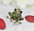 Gyn&Joy Gold Tone Peridot Green Colored Rhinestone Crystal Frog Brooch Pin BZ099...
