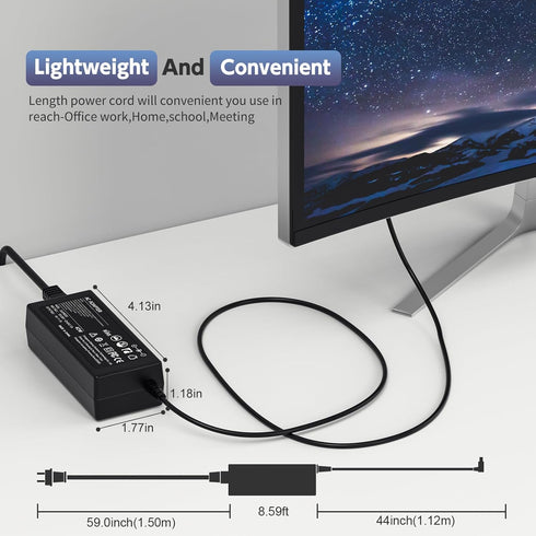 DC 14V Power Cord Compatible with Samsung Monitor 32" 27" 24" 22" 23" 20" 19" 18" 17" 15", S22C300H, S22E310H, S22C300H, S24C230BL, S24D390HL, S27...