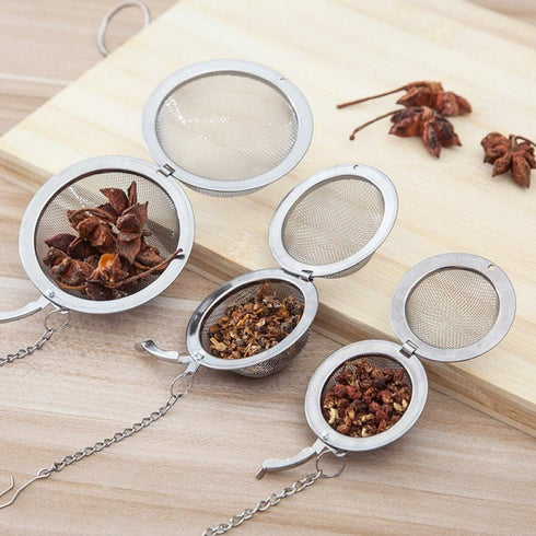2pcs Stainless steel fine mesh seasoning ball kitchen soup spice stew filter kitchen tool metal tea bag tea ball (2pcs Heart Shape),Silver,5.5X6CM...