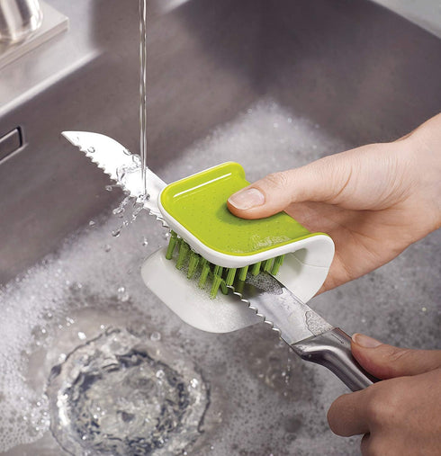 Blade Brush Knife Cleaner Chopsticks and Fork Cleaning Brush Cutlery Cleaner Utensil Bristle Scrubber Double Sided Spoon Knives Washing Brush...