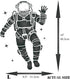 Astronaut Stencil, 8.5 x 12 inch (L) - Spaceman Spacewoman Rocketeer Stencils for Painting Template...