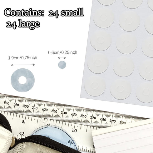 Non-Slip Silicone Grips for Quilt Templates Slip Ruler Grip Stickers Non-Slip Adhesive Rings, 48 Pieces in Total, 24 Large and 24 Small...
