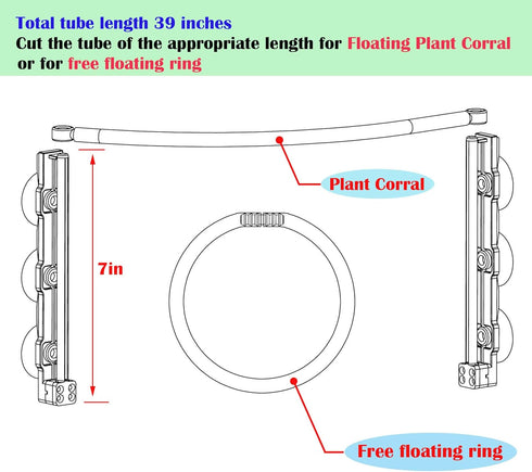 Aquarium Floating Plant Corral, As The Water Level Risers and Falls Automatically...