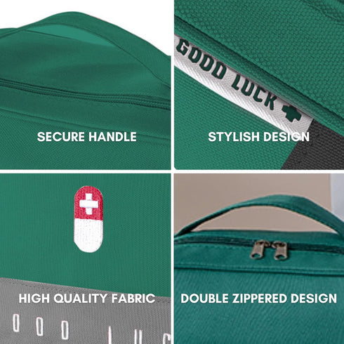 First Aid Bag Empty, Waterproof Emergency Medic Trauma Bag, Medicine Bag For Traveling ,Home Hiking Camping Car Office(Large,Green)...