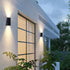 Outdoor Solar LED Up and Down Wall Lights, Waterproof Small Decorative Lamp for Fence Pathway Porch Staircase Hallway Garage (White & Warm White)...