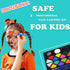 BOBISUKA Face Painting Kit for Kids - 16 Colors Water Based Body Face Paint Includes Brushes,Sponges,Glitters,Gem Sheet,Instructions,Stencils for ...