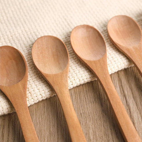 HANSGO 6PCS Small Wooden Spoons, Small Soup Spoons Serving Spoons 6inch Wooden Teaspoon for Coffee Tea Jam Bath Salts...