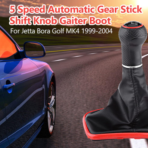 5 Speed Car Gear Shift Knob Manual/Auto Gear Shift Knob Boot Dust Boot Cover Replacement Compatible with MK4 1999-2004...