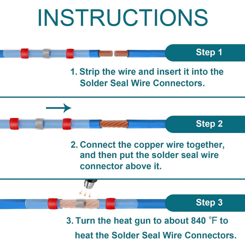 120PCS Solder Seal Wire Connectors, Heat Shrink Wire Butt Connectors, 22-18 AWG Waterproof Solder Stick Wire Connectors....